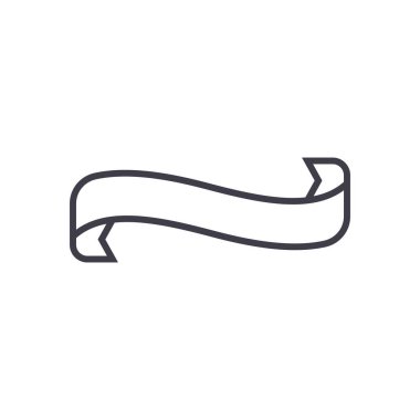 scrull şerit vektör satırı simgesi, işareti, resimde arka planda, düzenlenebilir vuruş