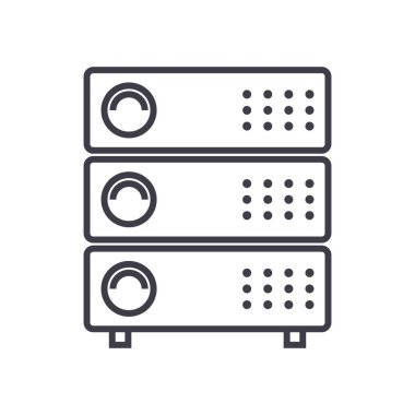 sunucuları illüstrasyon vektör satırı simgesi, işaret, resimde arka planda, düzenlenebilir vuruş