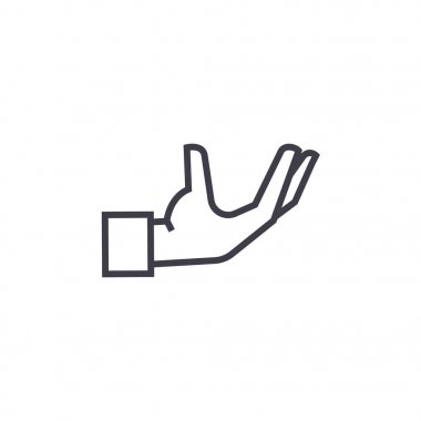 hizmet el destek vektör satırı simgesi, işaret, resimde arka planda, düzenlenebilir vuruş