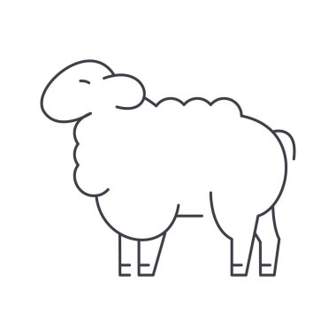 koyun satırı simgesi, işaret, arka planda, düzenlenebilir vuruş illüstrasyon vektör