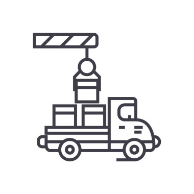 sevk irsaliyesi vektör satırı simgesi, işaret, resimde arka planda, düzenlenebilir vuruş