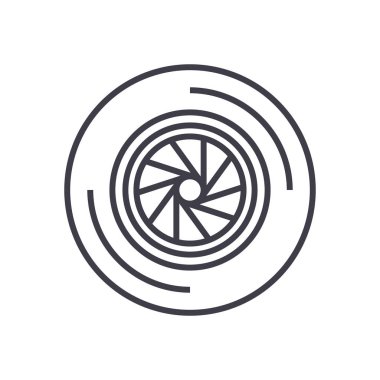 çekim kamera vektör satırı simgesi, işaret, resimde arka planda, düzenlenebilir vuruş