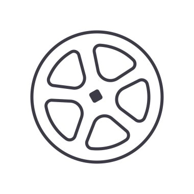 çekim boru vektör satırı simgesi, işaret, resimde arka planda, düzenlenebilir vuruş