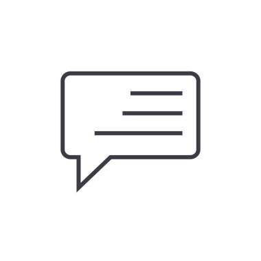 basit satır sohbet vektör satırı simgesi, işaret, resimde arka planda, düzenlenebilir vuruş