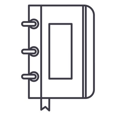 eskiz defteri, defter vektör satırı simgesi, işaret, resimde arka planda, düzenlenebilir vuruş