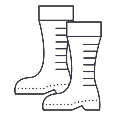 gumboots satırı simgesi, işaret, arka planda, düzenlenebilir vuruş illüstrasyon vektör