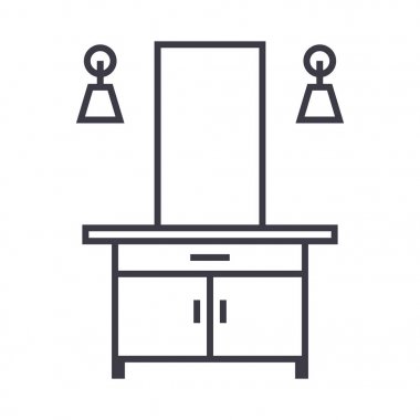 Hall vektör satırı simgesi, işaret, resimde arka planda, düzenlenebilir vuruş