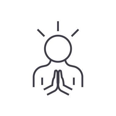 uyum, barış adam vektör satırı simgesi, işaret, resimde arka planda, düzenlenebilir vuruş