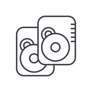 sabit disk vektör satırı simgesi, işaret, resimde arka planda, düzenlenebilir vuruş