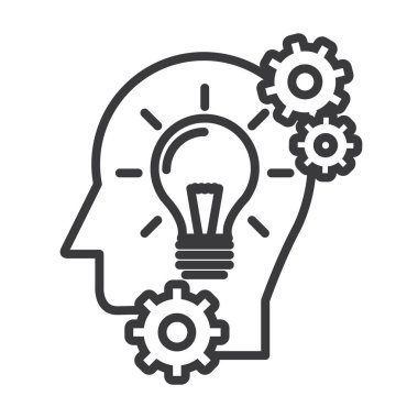 kafa lambası, fikir üretimi vektör satırı simgesi, işaret, resimde arka planda, düzenlenebilir vuruşları ile