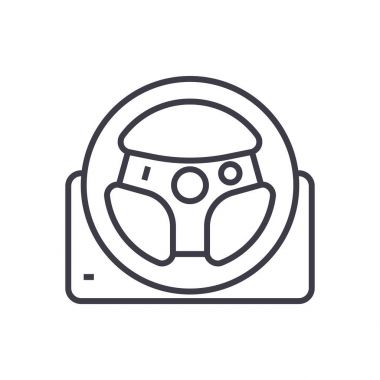 Dümen vektör satırı simgesi, işaret, resimde arka planda, düzenlenebilir vuruş