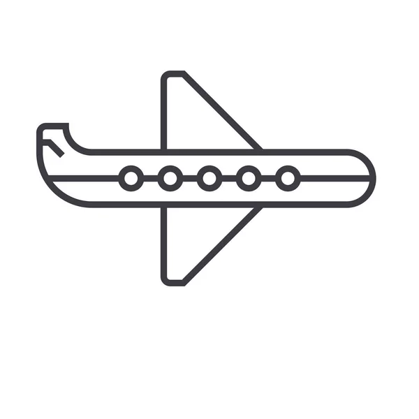 Ikona čáry vektoru roviny, znamení, obrázek na pozadí, upravitelné tahy — Stockový vektor