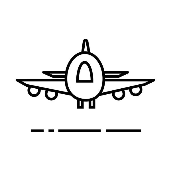 Flugzeug, Flughafen, schnelle Lieferung Vektor Linie Symbol, Zeichen, Illustration auf dem Hintergrund, editierbare Striche — Stockvektor