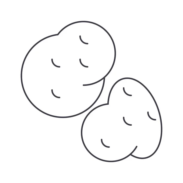Ziemniaków wektor linii ikona, znak, ilustracja na tle, edytowalne obrysy — Wektor stockowy