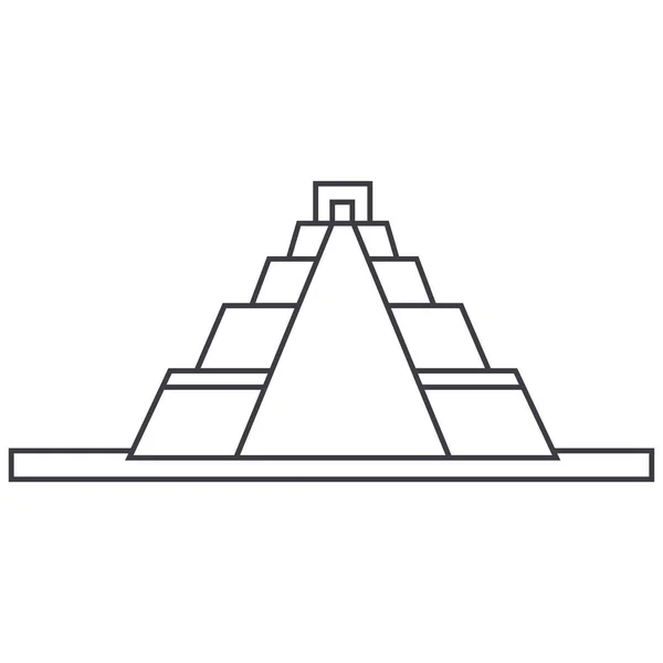 Piramis vektor line ikon, megjelölés, illusztráció, a háttér, szerkeszthető stroke — Stock Vector