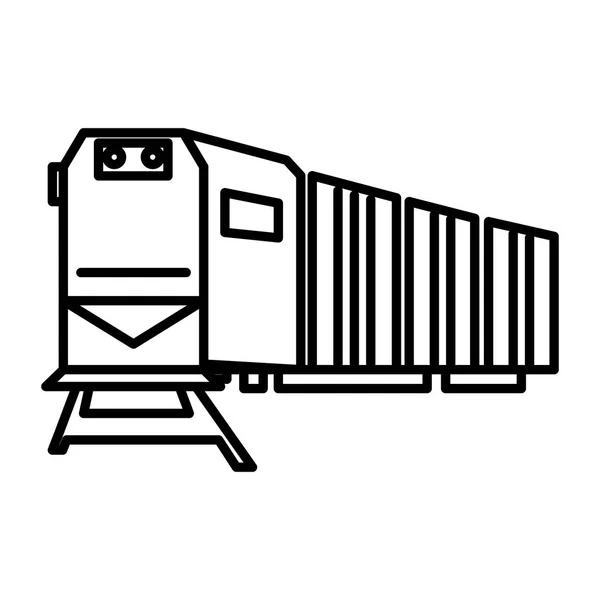 Železniční logistiku, vlak, nákladní vektorové čáry, znamení, obrázek na pozadí, upravitelné tahy — Stockový vektor