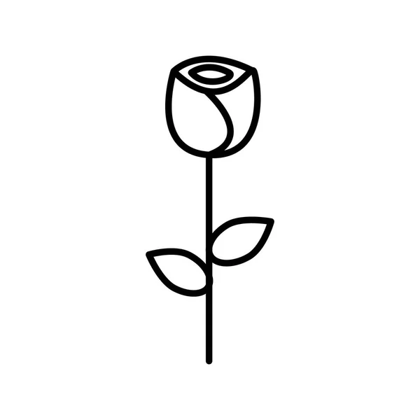 Róża Kwiat wektora linii ikona, znak, ilustracja na tle, edytowalne obrysy — Wektor stockowy