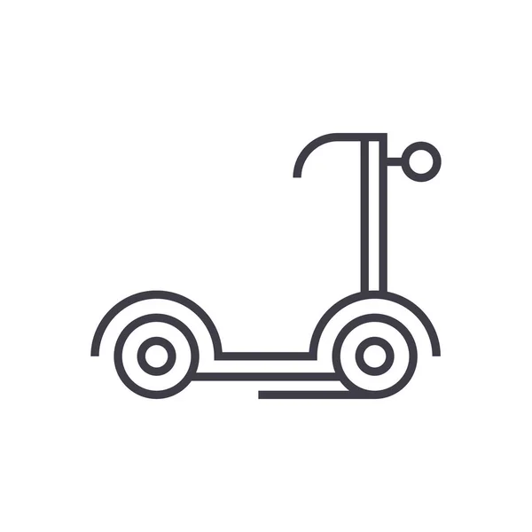 Scooter kick vector line icon, segno, illustrazione su sfondo, tratti modificabili — Vettoriale Stock