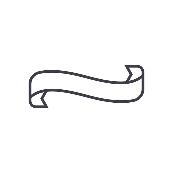 Scrull wstążki wektor linii ikona, znak, ilustracja na tle, edytowalne obrysy — Wektor stockowy