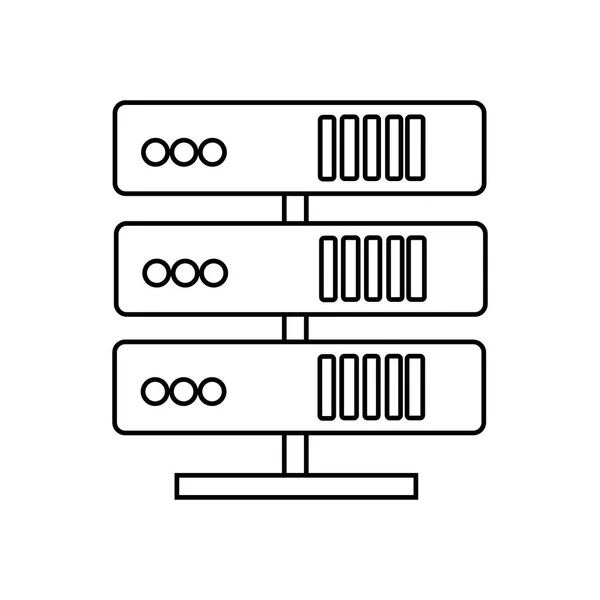 Server Netzwerk-Vektorzeilen-Symbol, Zeichen, Abbildung im Hintergrund, editierbare Striche — Stockvektor