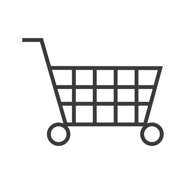 Shopping cart tecken vektor linje-ikonen, logga, illustration på bakgrund, redigerbara stroke — Stock vektor