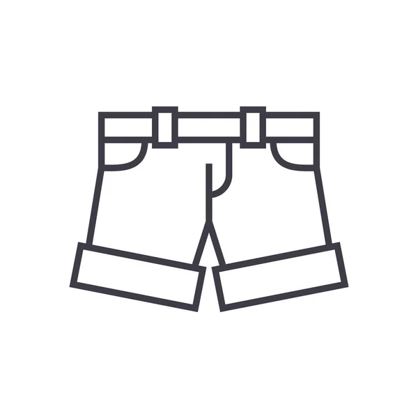 Šortky, Kalhotky vektorové čáry, znamení, obrázek na pozadí, upravitelné tahy — Stockový vektor