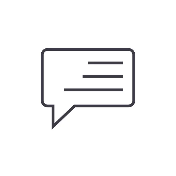 Linea semplice chat vettoriale icona di linea, segno, illustrazione su sfondo, tratti modificabili — Vettoriale Stock