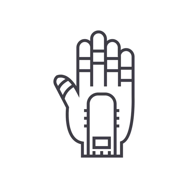 Ręka manipulatora wektor linii ikona, znak, ilustracja na tle, edytowalne obrysy — Wektor stockowy