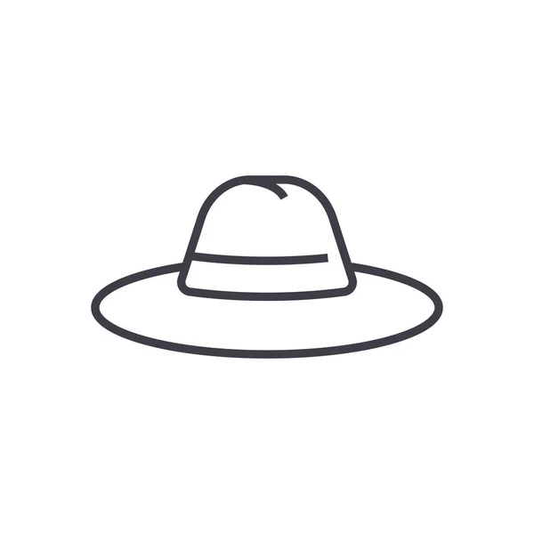 Sombrero vector línea icono, signo, ilustración en el fondo, movimientos editables — Archivo Imágenes Vectoriales