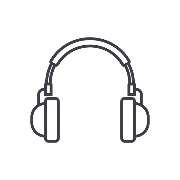 Auriculares vector línea icono, signo, ilustración en el fondo, movimientos editables — Vector de stock