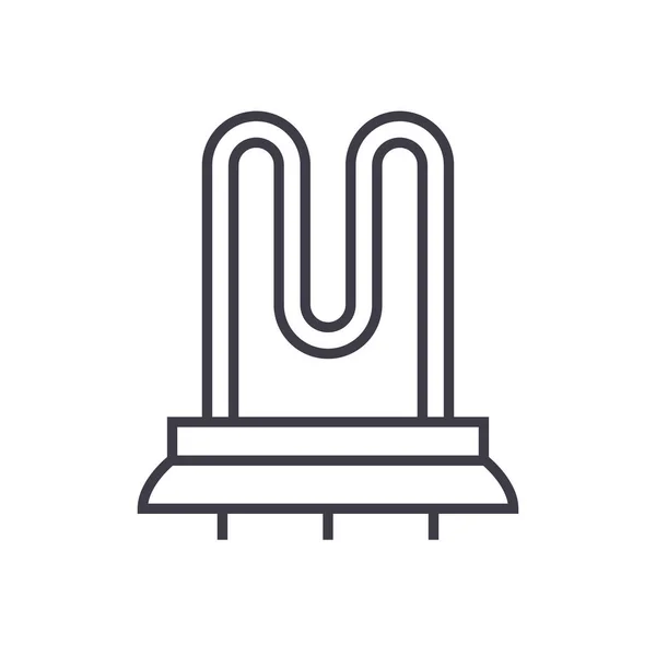 Verwarming pictogram van de lijn van de vector van het element, teken, afbeelding op de achtergrond, bewerkbare lijnen — Stockvector