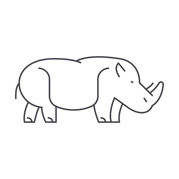 Иконка бегемота, векторная линия бегемота, знак, иллюстрация на заднем плане, редактируемые штрихи — стоковый вектор