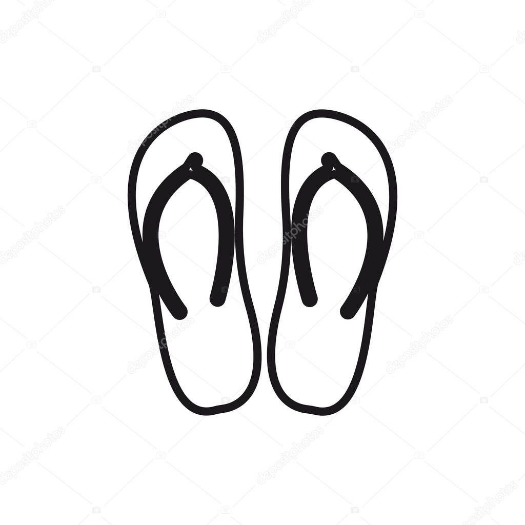 Slippers vector line icon, sign, illustration on white background, editable strokes