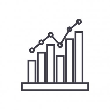 çubuk grafik vektör satırı simgesi, işaret, resimde arka planda, düzenlenebilir vuruş
