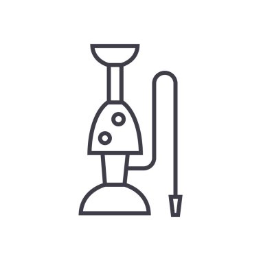 Nargile vektör satırı simgesi, işaret, resimde arka planda, düzenlenebilir vuruş