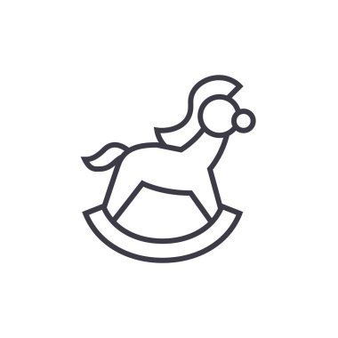 at oyuncak vektör satırı simgesi, işaret, resimde arka planda, düzenlenebilir vuruş