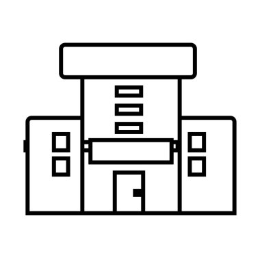 Hastane vektör satırı simgesi, işaret, resimde arka planda, düzenlenebilir vuruş