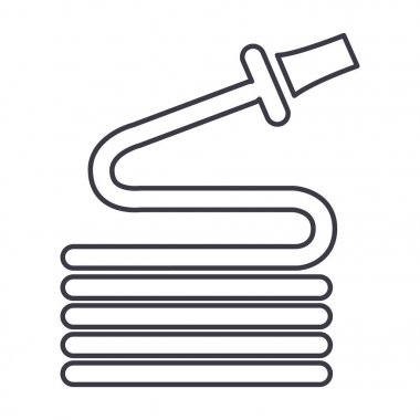 Hortum satırı simgesi, işaret, arka planda, düzenlenebilir vuruş illüstrasyon vektör