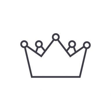 kralların taç vektör satırı simgesi, işaret, resimde arka planda, düzenlenebilir vuruş