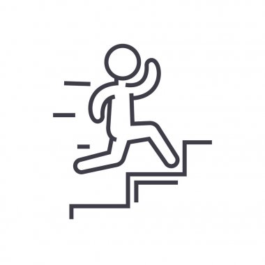 liderlik, büyüme vektör satırı simgesi, işaret, resimde arka planda, düzenlenebilir vuruş