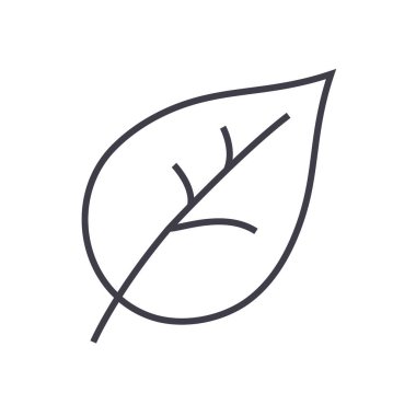 yaprak vektör satırı simgesi, işaret, resimde arka planda, düzenlenebilir vuruş