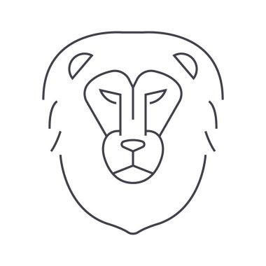 Aslan vektör satırı simgesi, işaret, resimde arka planda, düzenlenebilir vuruş başkanı