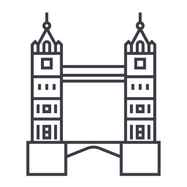 London tower bridge vektör hat simgesini, işaret, resimde arka planda, düzenlenebilir vuruş