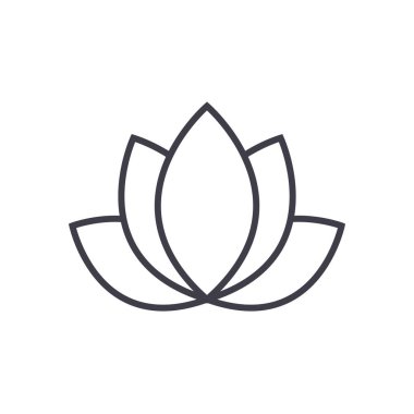 Lotus, Hindistan vektör satırı simgesi, işaret, resimde arka planda, düzenlenebilir vuruş