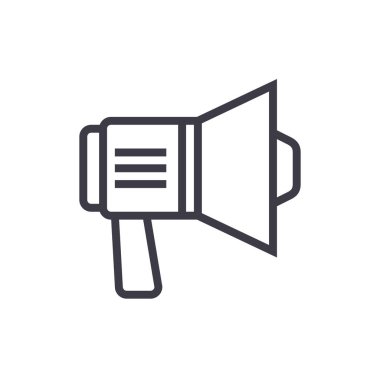 hoparlör işareti satırı simgesi, işaret, arka planda, düzenlenebilir vuruş illüstrasyon vektör