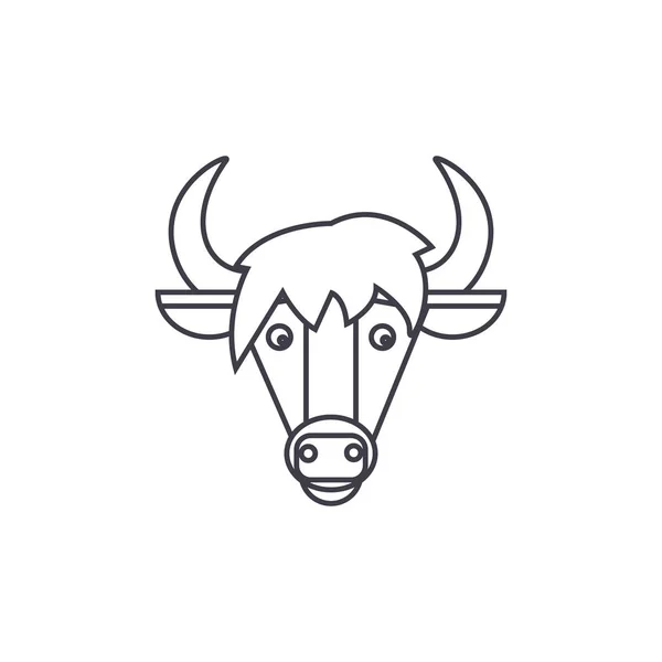 Icona della linea vettoriale della testa di cavallo, segno, illustrazione sullo sfondo, tratti modificabili — Vettoriale Stock