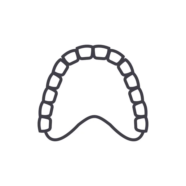 Gomme humaine modèle vectoriel ligne icône, signe, illustration en arrière-plan, traits modifiables — Image vectorielle