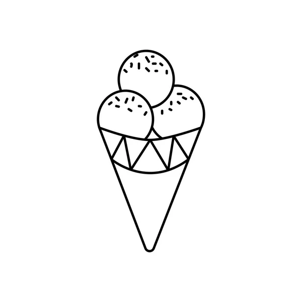 Icona della linea vettoriale cono gelato, segno, illustrazione su sfondo, tratti modificabili — Vettoriale Stock