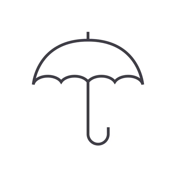 Insurance, umbrella vector line icon, sign, illustration on background, editable strokes — Stock Vector