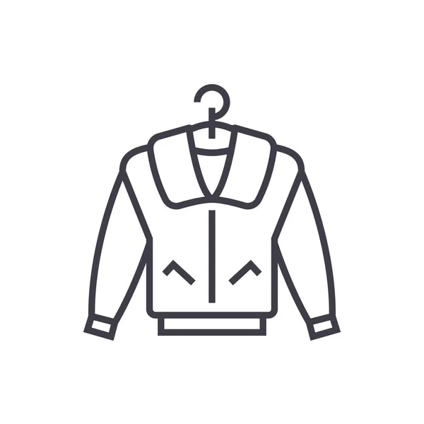 Значок векторной линии куртки, знак, иллюстрация на заднем плане, редактируемые штрихи — стоковый вектор